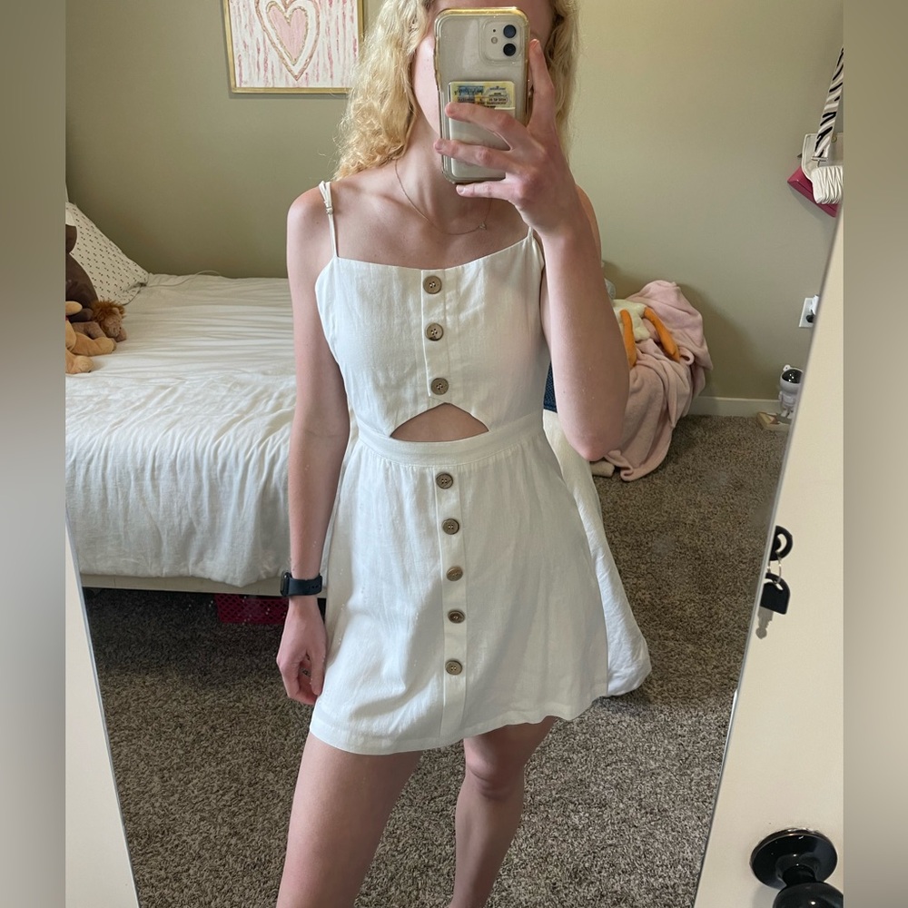 White Summer Button Dress